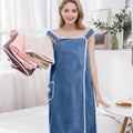 Spa Body Wrap Bath Towel Warp Shower Tower Soft Lighterweight Knee Length Shower with Pocket Soft Coral Velvet Bath 31x53 in, Blue