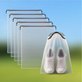 6 PCS Clear Shoe Bags for Travel, 15.7" x 11.8" Clear Travel Shoe Bags for Packing with Drawstring, Waterproof Dustproof Portable Storage Bags Travel Essentials for Men and Women
